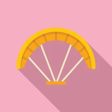 Open canopy parachute with white ropes for paragliding is floating in the air Illustrazione stock