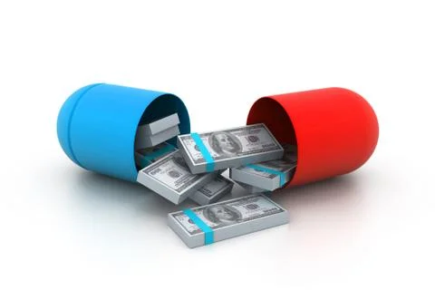 Open capsule with money Stock Illustration