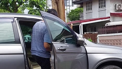 Open the car door Stock Footage 254007922