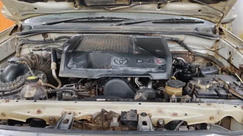 Open Car Hood Displaying Engine Details and Vehicle Mechanics Video stock 307660062