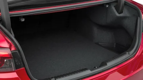 Open car trunk close up Osmium Grey Metallic 2017 Mazda MAZDA6 Grand Touring Stock Footage 159942160