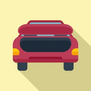 Open car trunk icon flat vector. Door baggage Stockillustratie