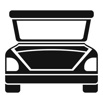 Open car trunk icon simple vector. Door baggage Stockillustratie
