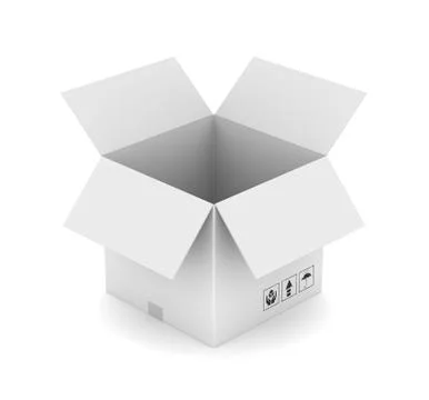 Open cardboard box concept 3d illustration Stock Illustration