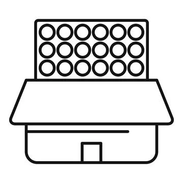 Open cardboard box containing egg carton icon Stock Illustration