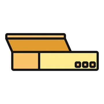 Open cardboard box for delivery and packaging Stock Illustration