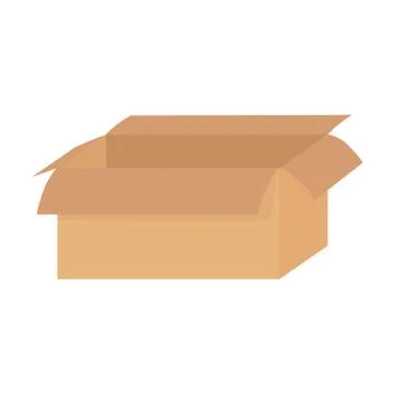 Open cardboard box empty delivery cargo isolated icon design white background Stock Illustration