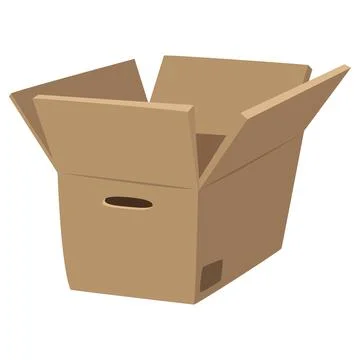 Open Cardboard Box With Empty Interior Stock Illustration