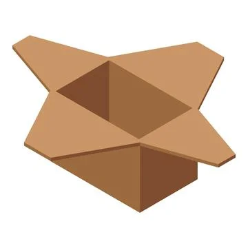 Open cardboard box with flaps extending outward, ready for packaging 스톡 일러스트