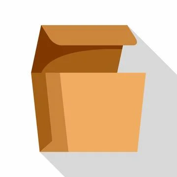 Open cardboard box flat icon design Illustrazione stock