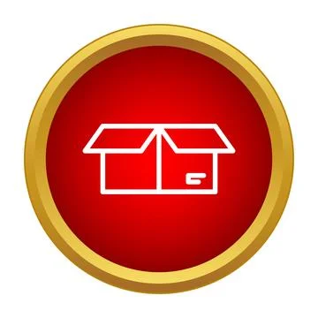 Open cardboard box icon for delivery shipping logistics Stock Illustration