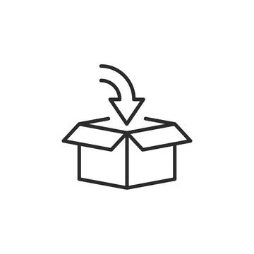 Open Cardboard Box Icon Stock Illustration