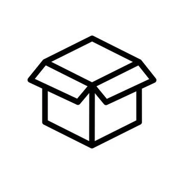 Open cardboard box icon isolated on a transparent background Stock Illustration