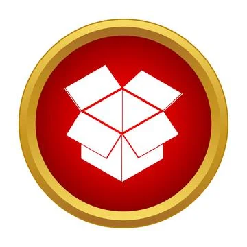 Open cardboard box icon symbolizing delivery and unpacking Stockillustratie