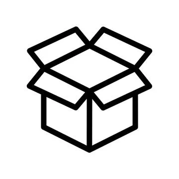 Open cardboard box icon with transparent background for delivery Stock Illustration