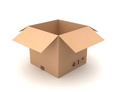 Open cardboard box Stock Illustration