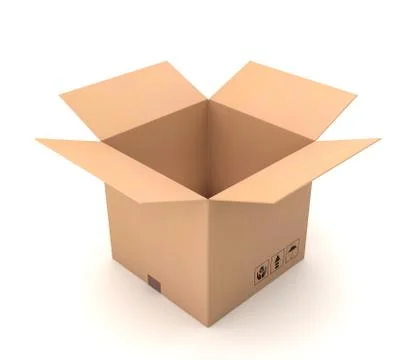 Open cardboard box Stock Illustration