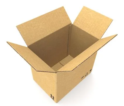 Open Cardboard Box. Illustrazione stock
