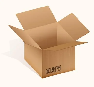 Open cardboard box Stock Illustration