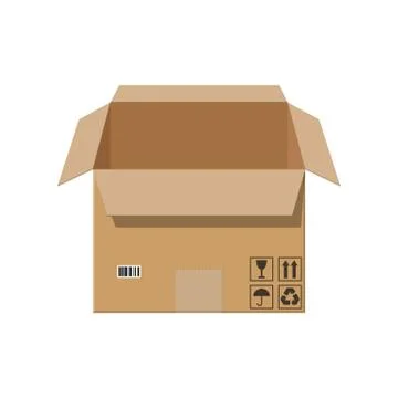 Open cardboard box. イラスト素材