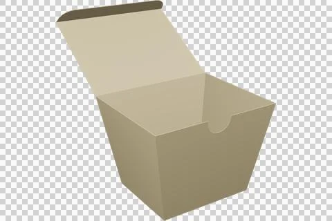 Open cardboard box with lid tilted back Stock Illustration