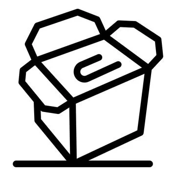 Open cardboard box for noodles on surface, takeaway food packaging Stock Illustration