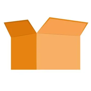 Open cardboard box pack isolated icon on white, stock vector illustration Ilustración de archivo