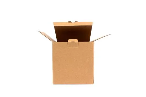 Open cardboard box for packaging isolated on white background with copyspace, Stock Photos
