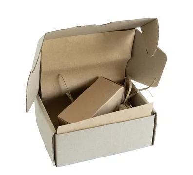 Open cardboard box. Packaging. Stock Photos