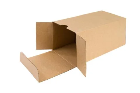 Open cardboard box. Stock Photos