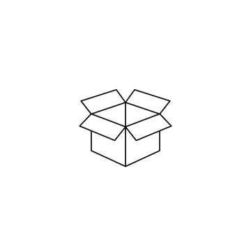 Open cardboard box shipping container vector illustration with e commerce Stock Illustration