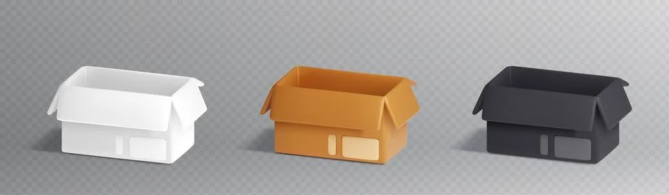 Open cardboard box for storage and delivery Stock Illustration