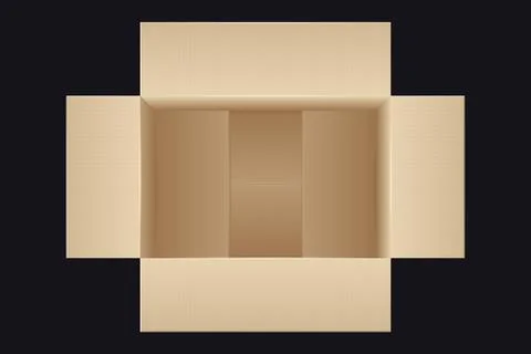 Open Cardboard Box. Top View Illustrazione stock