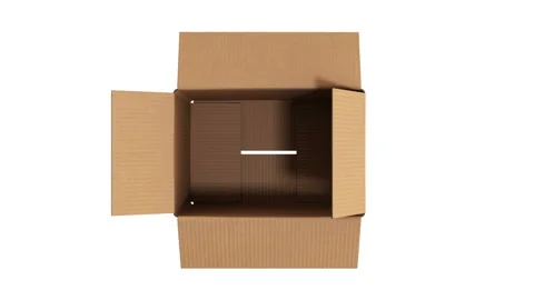 Open cardboard box on white background no shadow 库存影片 89238687