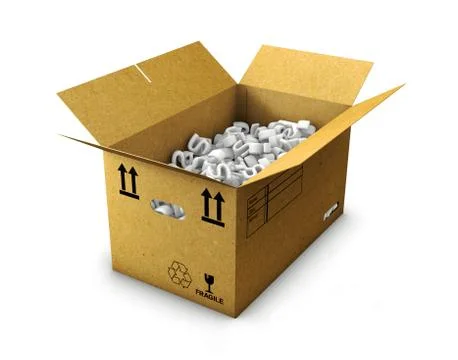 Open cardboard box on white background Stock Illustration