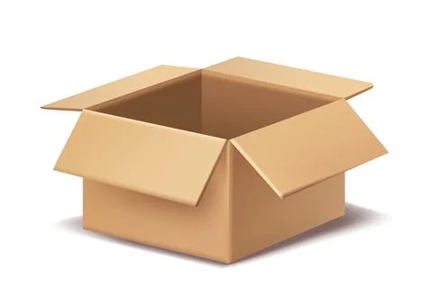 Open cardboard box on white background. Vector illustration Stock Illustration