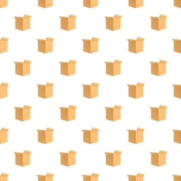 Open cardboard boxes creating a seamless pattern Stock Illustration