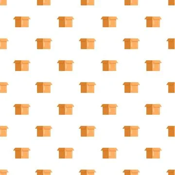 Open cardboard boxes creating seamless logistics pattern Stock Illustration