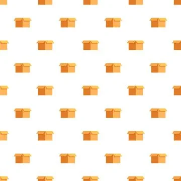 Open cardboard boxes repeating pattern logistics concept Stock Illustration