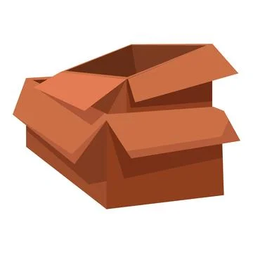 Open cardboard boxes stacked for packing or moving Stock Illustration