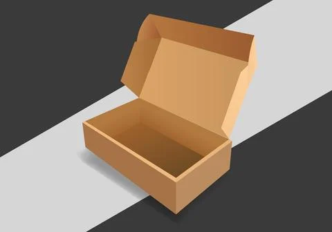 Open cardboard icon in flat style. Shipping box vector illustration on isolated  Stock Illustration