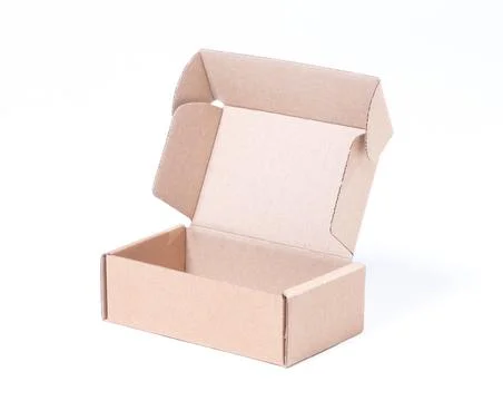 Open cardboard small box isolated Stock Photos