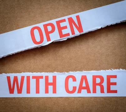 Open with care package Stock-Fotos