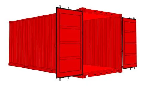 Open cargo container Stock Illustration