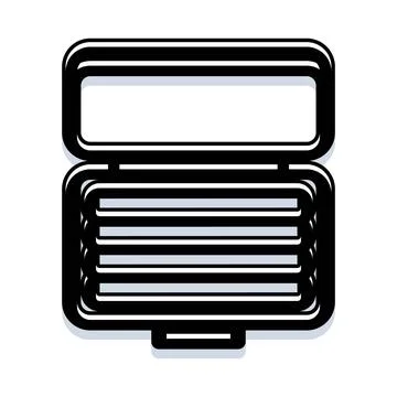Open carrying case outline with empty compartments Stock Illustration