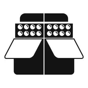 Open carton box containing multiple light bulbs Stock Illustration