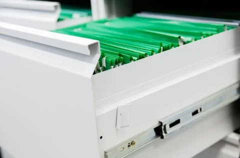 Open case with files archive close-up Stock Photos