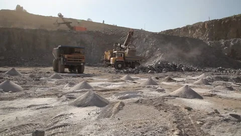 Open cast mine. Mining industry. Stone Quarrying. Stock Footage 157843116