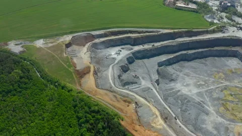 Open cast mine or quarry from above. Stock Footage 131975652