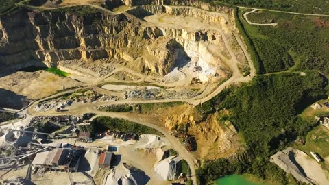 Open-cast Mining Extracting Rock From The Earth On A Sunny Day Stock Footage 260900599